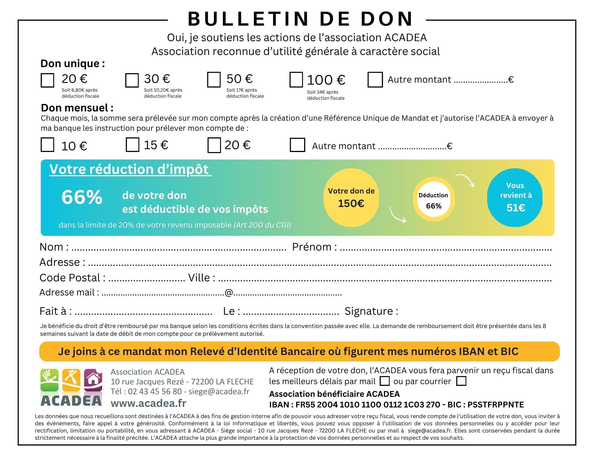 Bulletin de don particulier