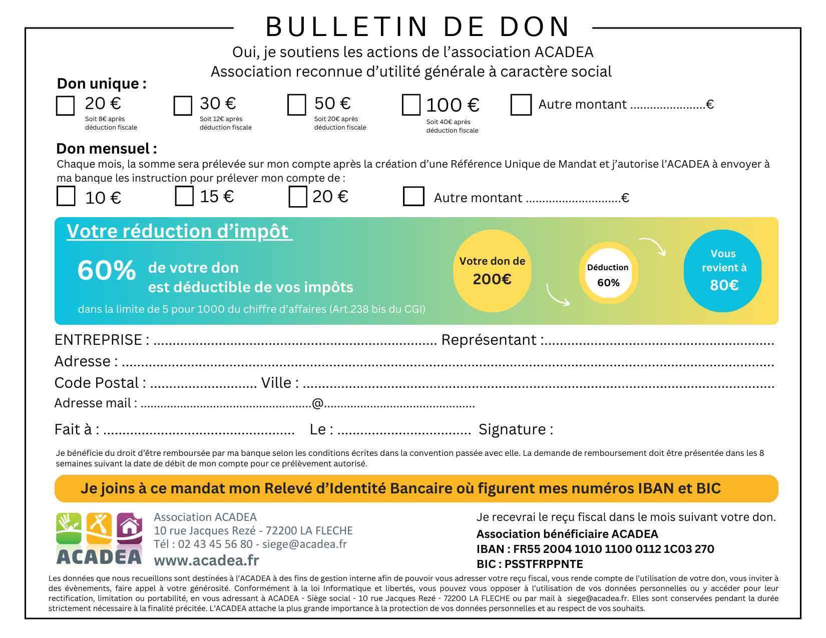 Bulletin Don Entreprise 2025