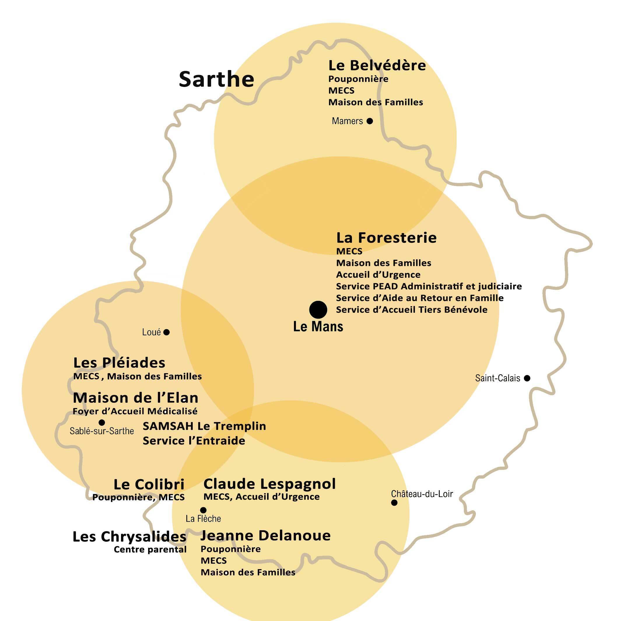 Carte ACADEA Sarthe 2024